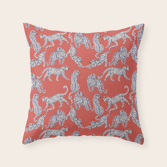 Fashionable white leopards  Throw Pillow Gallery Image 1