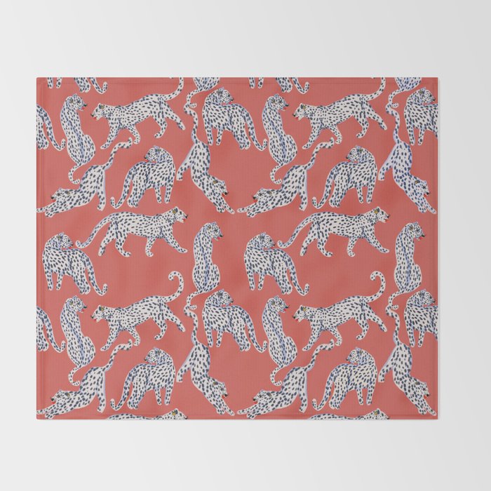 Fashionable white leopards  Throw Blanket Gallery Image 2