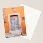 Orange and grey | The San Miguel de Allende Mexico door collection | Travel photography print Stationery Card Gallery Image 2