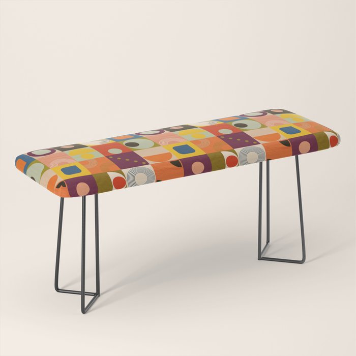 Vibrant Geometric Squares and Circles Pattern - Modern Craft Bench Gallery Image 1