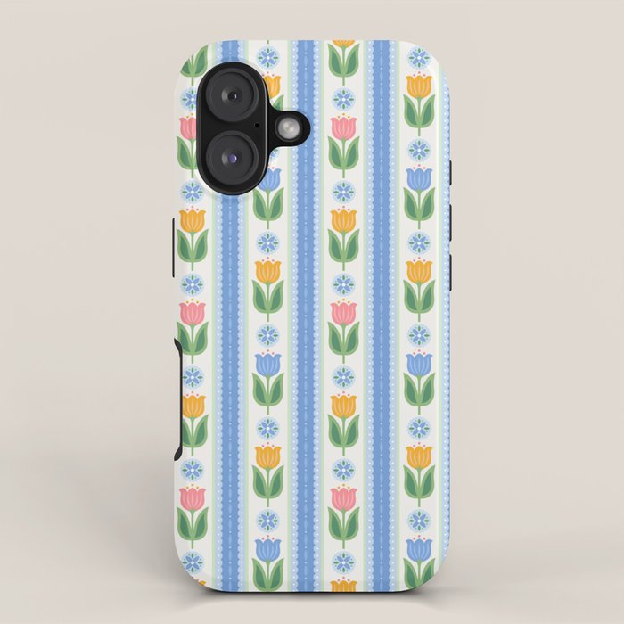 Cup of Tea Floral - Multi-color on White iPhone Case Gallery Image 1