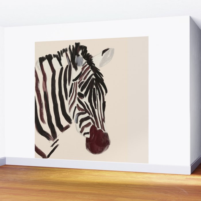 Zebra Wall Mural Gallery Image 2