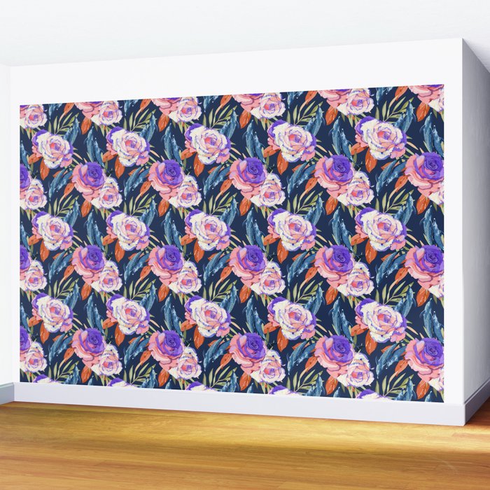 Dark landscape dolphins in the roses Wall Mural Gallery Image 2