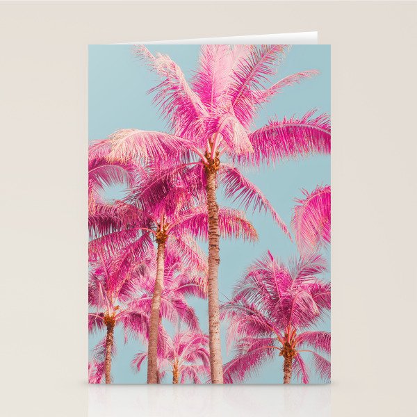 Pink Palm Trees - Surreal Nature Photography Print Stationery Card Gallery Image 2