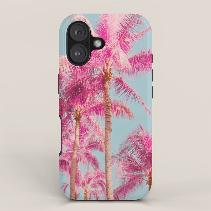 Pink Palm Trees - Surreal Nature Photography Print iPhone Case Gallery Image 1