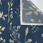 Floral Leaves, Navy Blue and Gold, Wall Art Prints Wall Tapestry Gallery Image 3