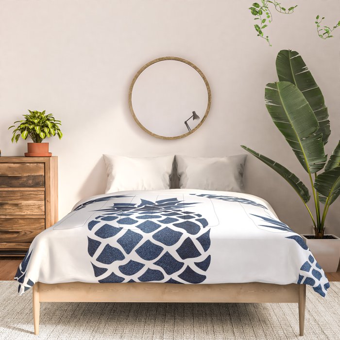 Pineapple Blue Denim Comforter Gallery Image 3