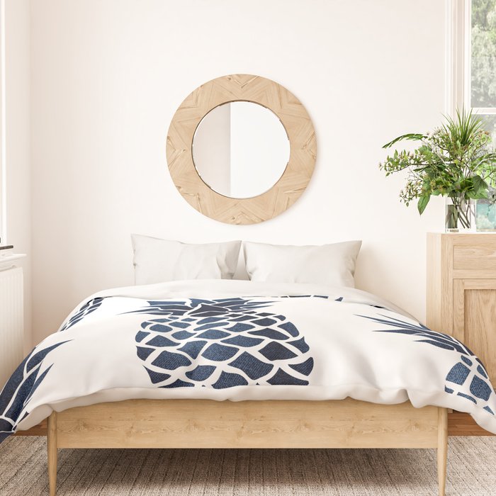 Pineapple Blue Denim Duvet Cover Gallery Image 3