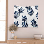 Pineapple Blue Denim Wall Tapestry Gallery Image 2