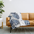Pineapple Blue Denim Throw Blanket Gallery Image 1