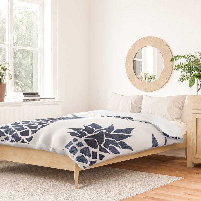 Pineapple Blue Denim Duvet Cover Gallery Image 2