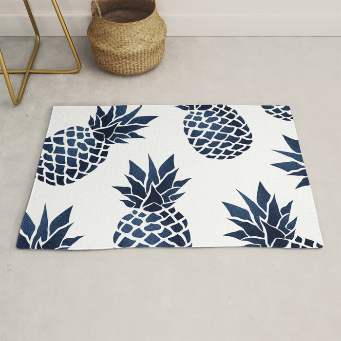 Pineapple Blue Denim Rug Gallery Image 1