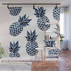 Pineapple Blue Denim Wall Mural Gallery Image 1