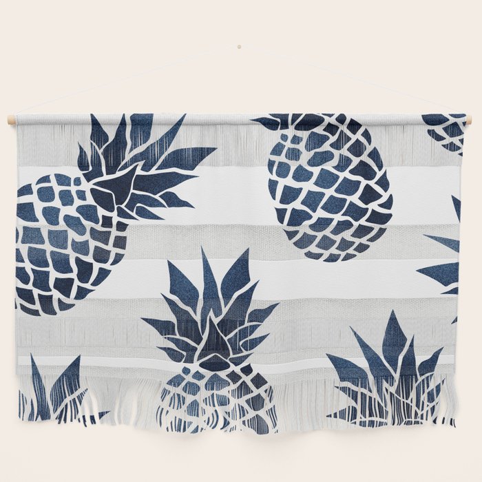 Pineapple Blue Denim Wall Hanging Gallery Image 1