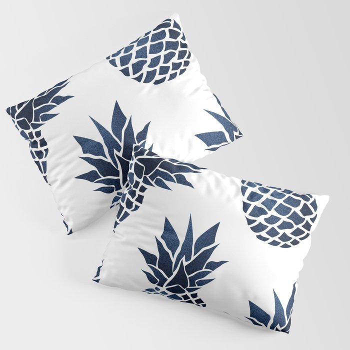 Pineapple Blue Denim Pillow Sham Gallery Image 1