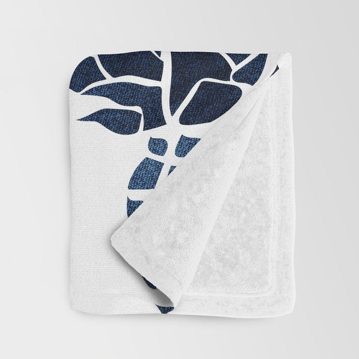 Pineapple Blue Denim Throw Blanket Gallery Image 3
