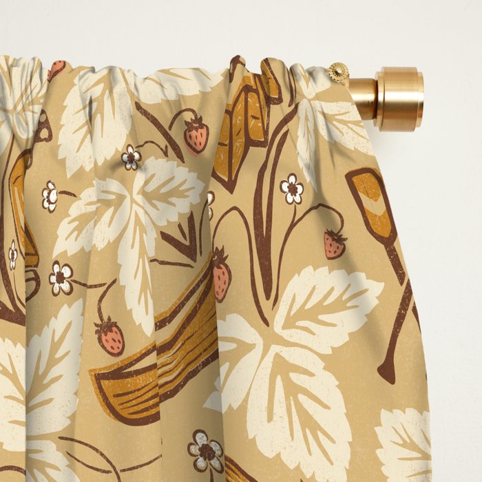 Summer Camping - Gold and cream Window Curtain Gallery Image 2