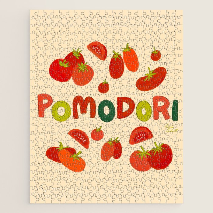 Hand Drawn Italian Roman Pomodori Tomato Classic Mediterranean Art Jigsaw Puzzle Gallery Image 1