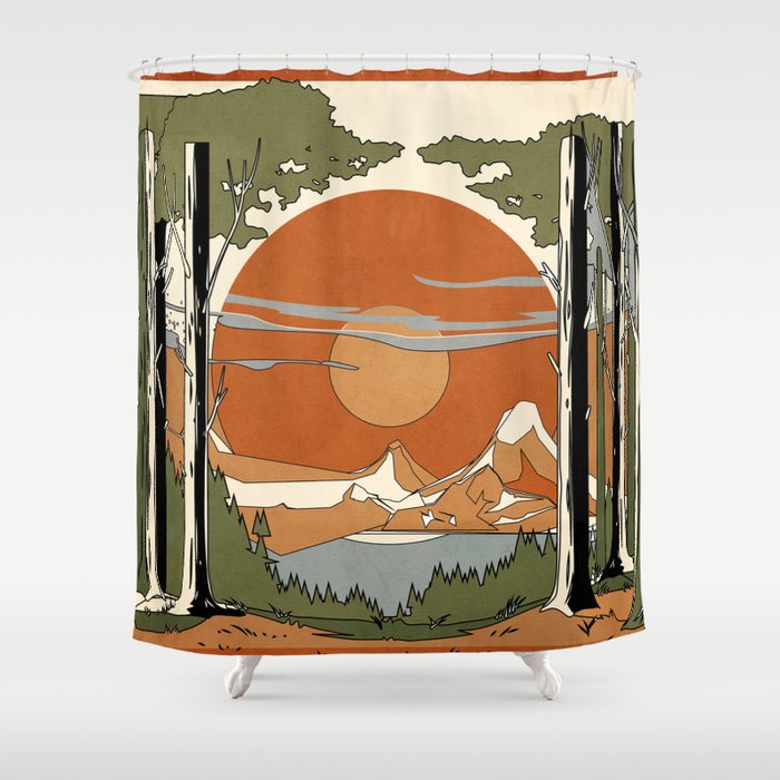 Wild Abstract Landscape 2 Shower Curtain Gallery Image 1
