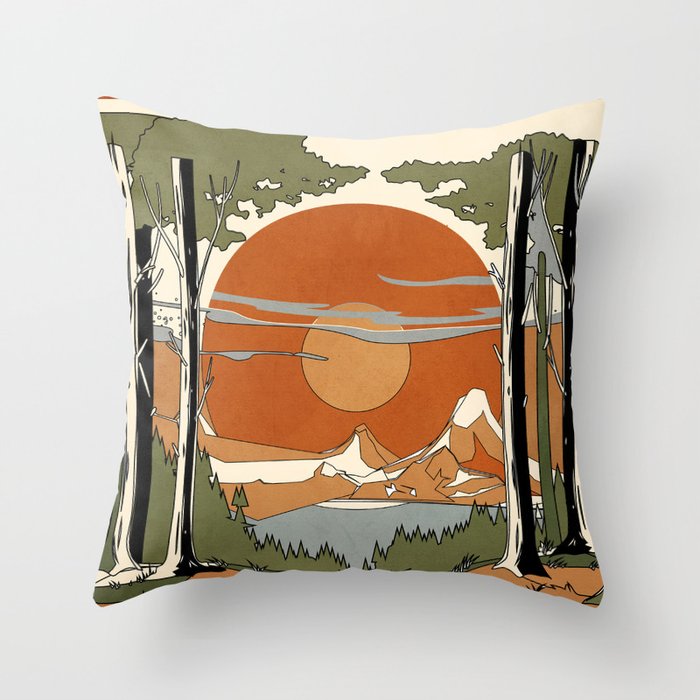 Wild Abstract Landscape 2 Throw Pillow Gallery Image 6