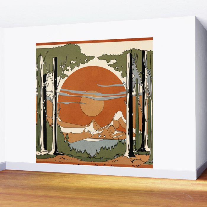 Wild Abstract Landscape 2 Wall Mural Gallery Image 2