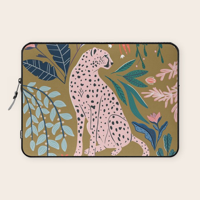 Modern cheetah jungle print Laptop Sleeve Gallery Image 1
