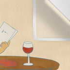 Woman at a Cafe in Rome Wall Tapestry Gallery Image 3