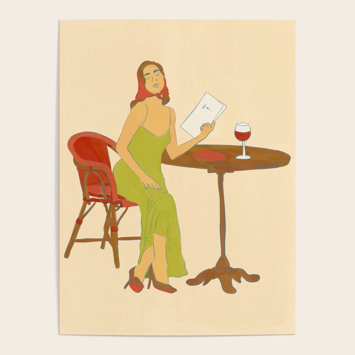 Woman at a Cafe in Rome Poster Gallery Image 1