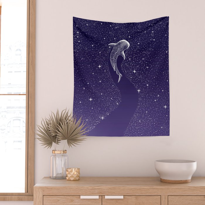 Star Eater - space from Dark Blue to Purple Wall Tapestry Gallery Image 2