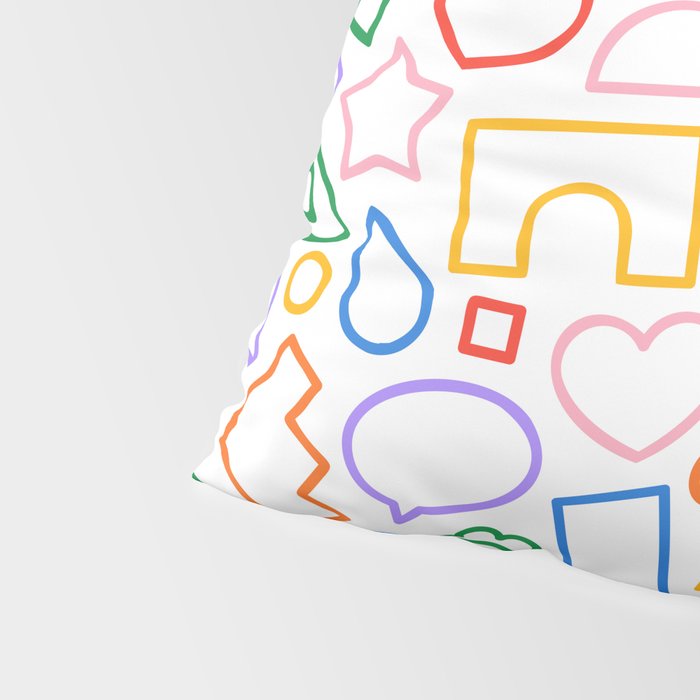 Abstract colorful doodle shape art pattern Pillow Sham Gallery Image 4