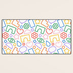 Abstract colorful doodle shape art pattern Desk Mat Gallery Image 3