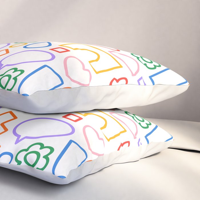 Abstract colorful doodle shape art pattern Pillow Sham Gallery Image 3