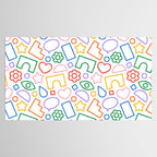 Abstract colorful doodle shape art pattern Tablecloth Gallery Image 2