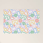 Abstract colorful doodle shape art pattern Welcome Mat Gallery Image 1