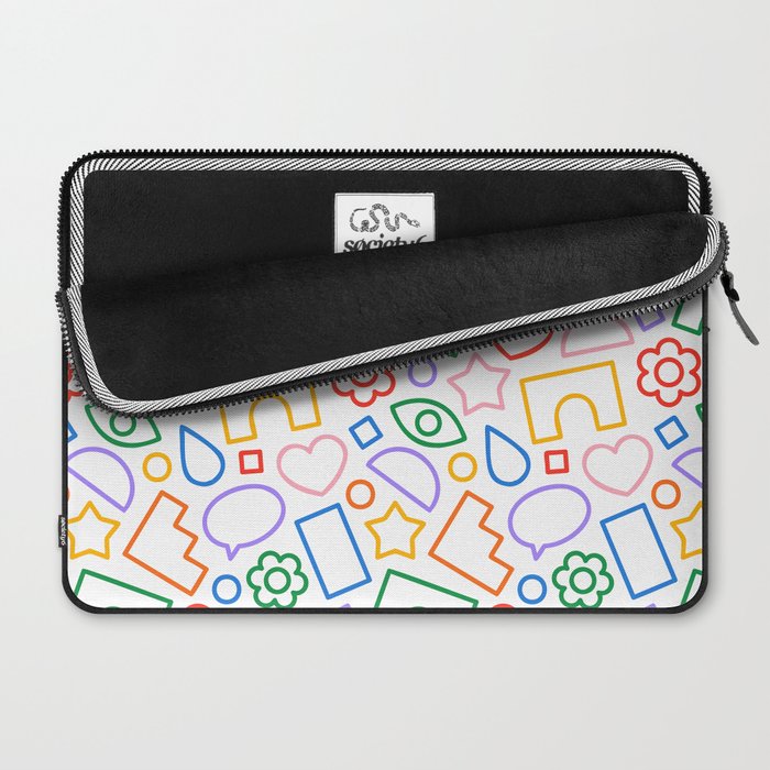 Abstract colorful doodle shape art pattern Laptop Sleeve Gallery Image 2