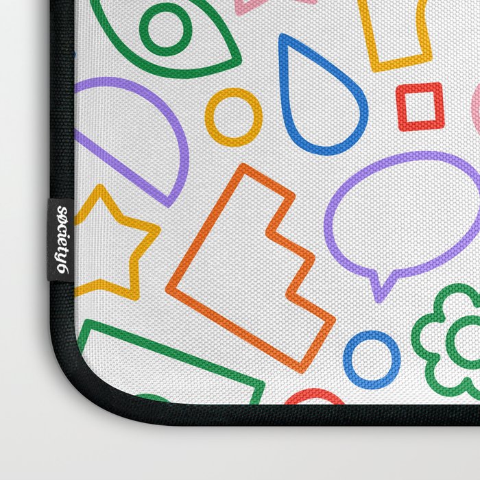 Abstract colorful doodle shape art pattern Laptop Sleeve Gallery Image 3