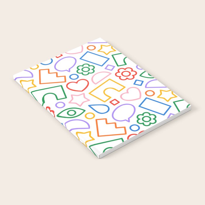 Abstract colorful doodle shape art pattern Notebook Gallery Image 1