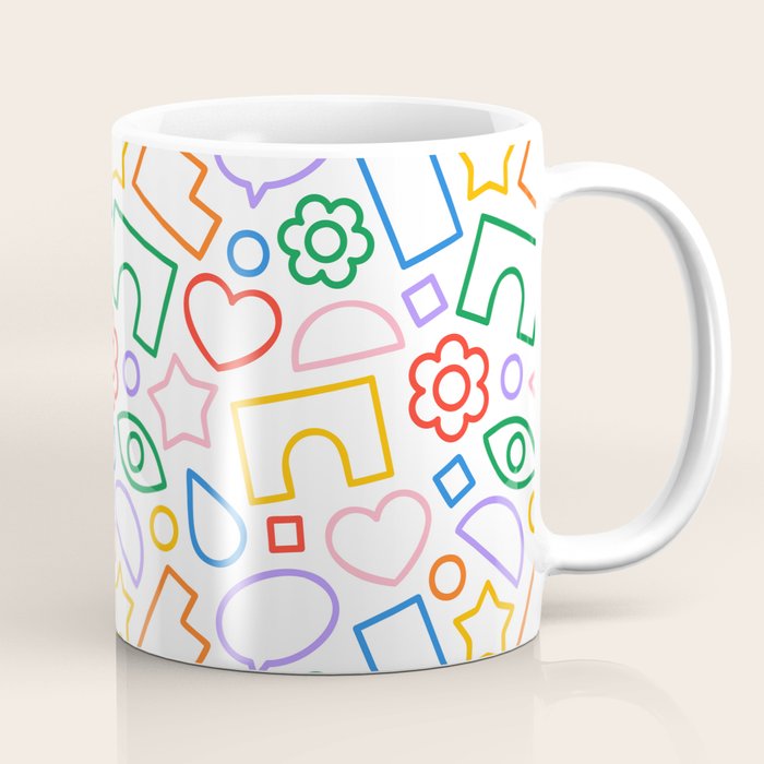 Abstract colorful doodle shape art pattern Coffee Mug Gallery Image 1