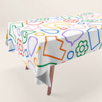Abstract colorful doodle shape art pattern Tablecloth Gallery Image 1
