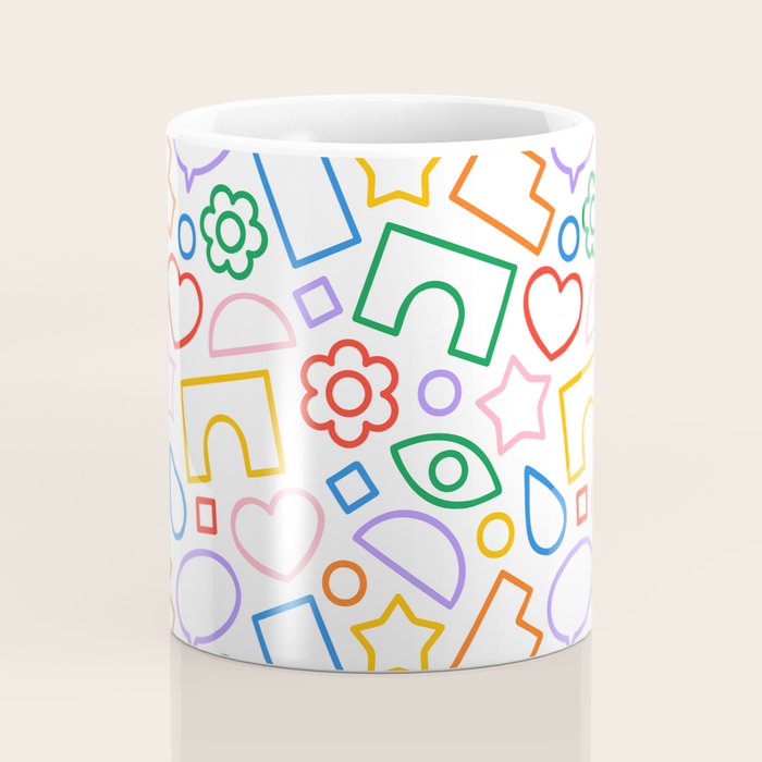 Abstract colorful doodle shape art pattern Coffee Mug Gallery Image 4