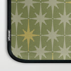 Midcentury Modern Atomic Starburst Pattern in Retro Vintage Olive Green and Celadon Laptop Sleeve Gallery Image 3