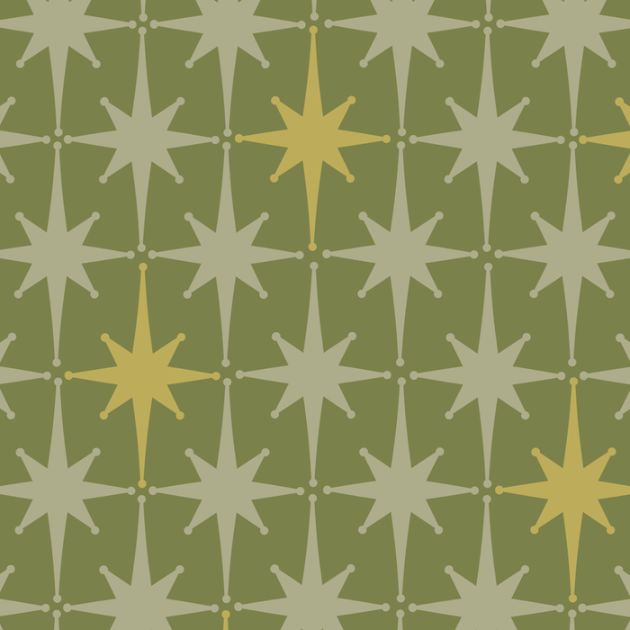 Midcentury Modern Atomic Starburst Pattern in Retro Vintage Olive Green and Celadon Coffee Mug Gallery Image 2