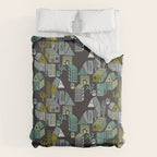 City life neighborhood moonless night Duvet Cover Gallery Image 6