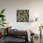 City life neighborhood moonless night Wood Wall Art Gallery Image 2