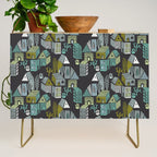 City life neighborhood moonless night Credenza Gallery Image 1