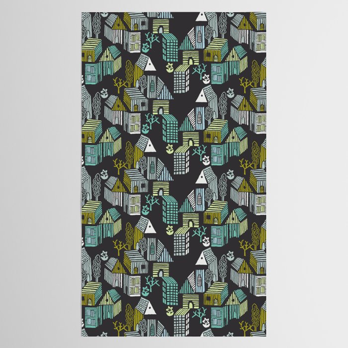 City life neighborhood moonless night Tablecloth Gallery Image 2