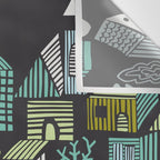 City life neighborhood moonless night Wall Tapestry Gallery Image 3