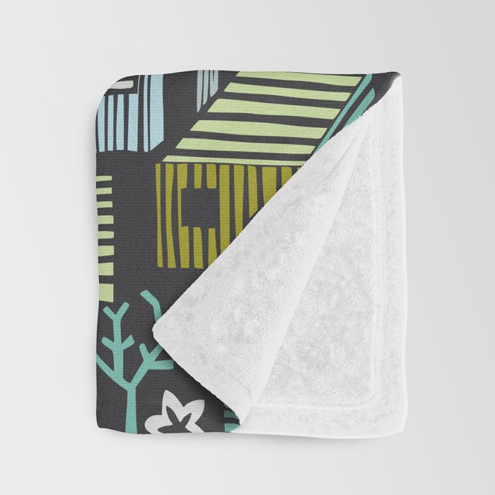 City life neighborhood moonless night Throw Blanket Gallery Image 3