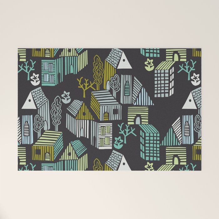 City life neighborhood moonless night Welcome Mat Gallery Image 1