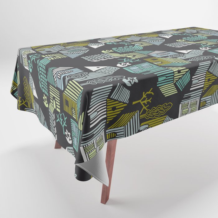 City life neighborhood moonless night Tablecloth Gallery Image 1